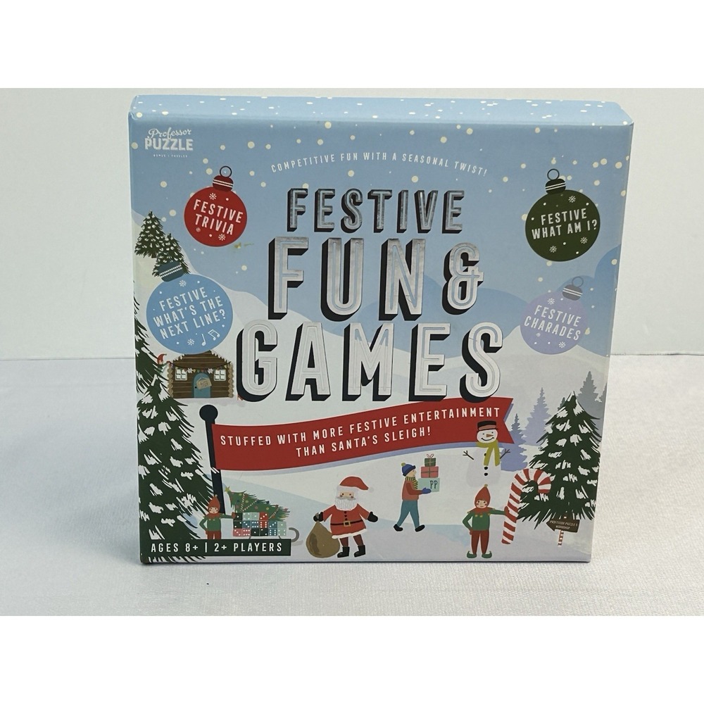 Festive Fun & Games Holiday Trivia Charades Party Game‎ Set Family Xmas